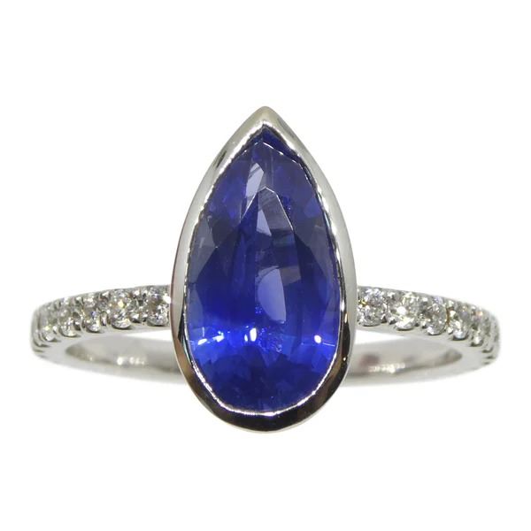 Dazzling 1.91 Ct Natural Sapphire/Diamond Ring