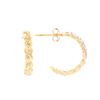 Image 2 : Plated 18KT Yellow Gold and Sterling Silver 0.51ctw Diamond Earrings