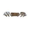 Image 2 : 3pc Mid Century Modern Faux Tusk Brass Coffee Table & End Table Set