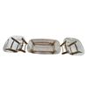 Image 3 : 3pc Mid Century Modern Faux Tusk Brass Coffee Table & End Table Set
