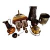 Image 2 : Collection Of Brass & Copperware: Bookends, Bell, Planter, Teapots, Coal Buckets, & More