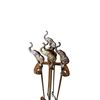 Image 2 : 2 Vintage Fireplace Accessories: Elephant Themed Tool Set & Punched Brass Guard