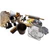 Image 2 : Assorted Vintage Collectibles: Goat Milk Bucket, Miniature Scale, Alcohol Makers Filter, Meat Grinde