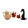 Image 2 : Blue Mountain Pottery Duck, Fighting Chickens, & Vintage Staffordshire Teapot