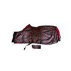 Image 1 : Custom Fur Ruffed Horse Blanket In Burgundy, Teal, Black Pattern (Medium Size 68-70" In Length)