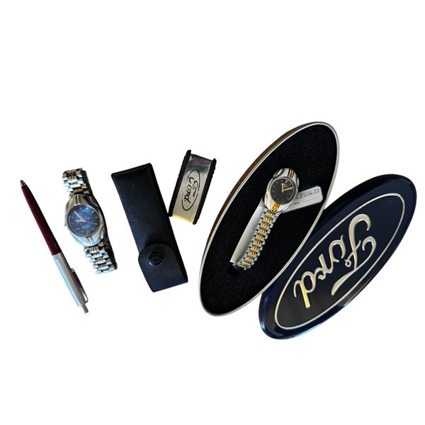Assorted Ford Collectibles: 2 Watches, Tools, 