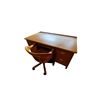 Image 1 : Vintage Wooden 5 Drawer Desk With Rolling Chair