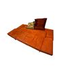 Image 2 : Futon With Winged Sides, Chrome Legs, Coral Tone