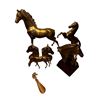 Image 1 : 6pcs Of Brass Horse Collectibles: Bookends, Shoe Horn, & Statues