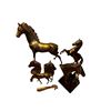 Image 3 : 6pcs Of Brass Horse Collectibles: Bookends, Shoe Horn, & Statues