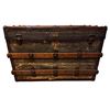 Image 2 : Vintage Steamer Trunk With Assorted Blankets & Bedding