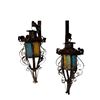 Image 1 : Pair Of Vintage Outdoor Hanging Coloured Glass Lanterns