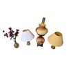 Image 1 : Vintage Hurricane Lamp, 2 Bedside Lamps, & Glass Vase