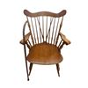 Image 2 : Vintage Windsor Back Rocking Chair, Wooden Cane, & Throw Blanket