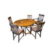 Image 1 : Vintage Barley Twist Drop Leaf Table With 5 Ornately Carved Barley Twist Chairs