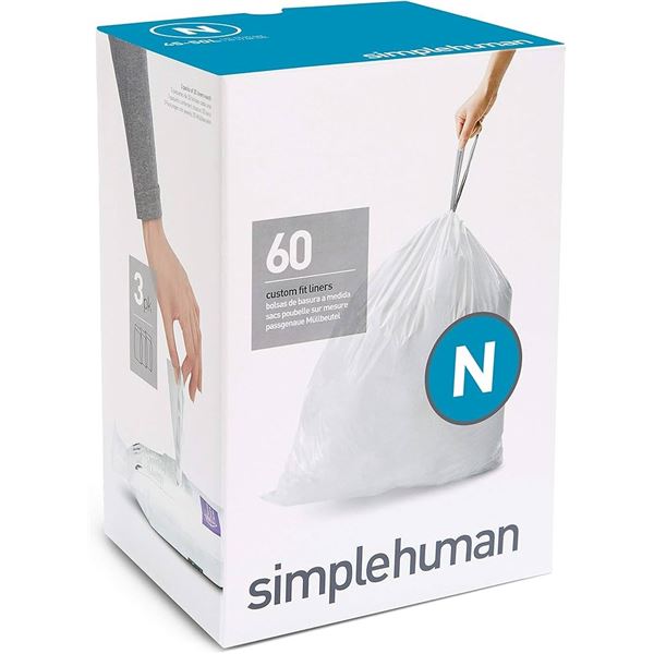 NEW 60 CUSTOM FIT LINERS N SIMPLE HUMAN BAGS