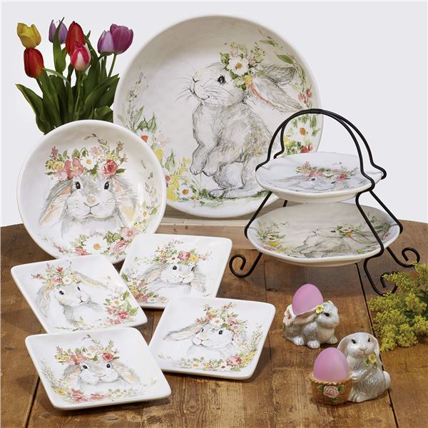 BRAND NEW SET OF 4 SWEET BUNNY DINNER PLATE