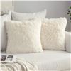 Image 1 : NEW PACK OF 2 MIULEE CREAM WHITE FAUX PILLOW COVER