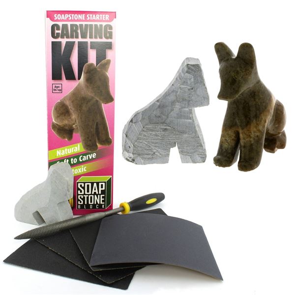 NEW 6 PIECES DIY SOAPSTONE WHITTLING & CARVING KIT