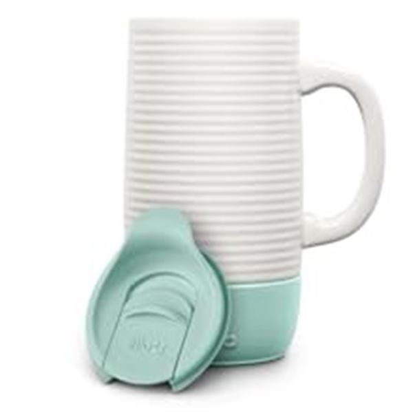 BRAND NEW 18 OZ JANE OGDEN TEAL CERAMIC MUG