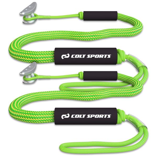 NEW COLT SPORTS BUNGEE DOCK LINES 5FT GREEN YELLOW