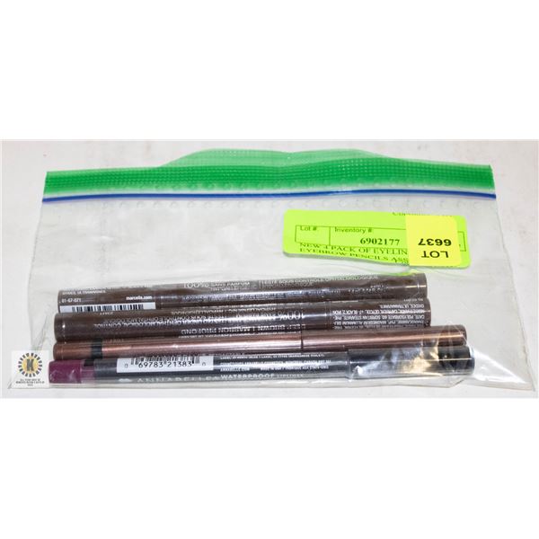 NEW 4 PACK OF EYELINERS & EYEBROW PENCILS ASSORTED