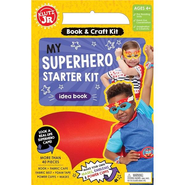 BRAND NEW KLUTZ JR BOOK & CRAFT KIT SUPERHERO KIT