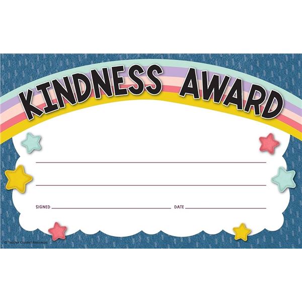 NEW 30 8 1/2 X 5 1/2" KINDNESS AWARD TEACHER CARDS
