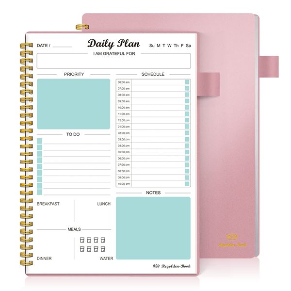 NEW REGOLDEN BOOK DAILY PLANNER UNDATED PINK