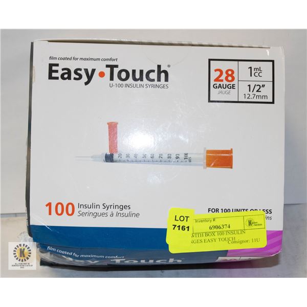 NEW WITH BOX 100 INSULIN SYRINGES EASY TOUCH