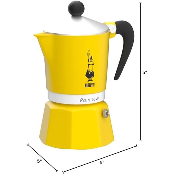 BRAND NEW 1 CUP BIALETTI RAINBOW YELLOW