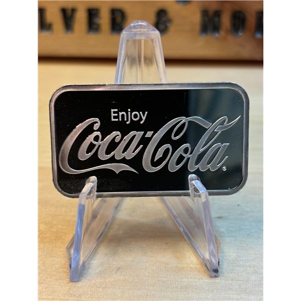Lot 9-1) 1 oz Coca-cola Silver bar