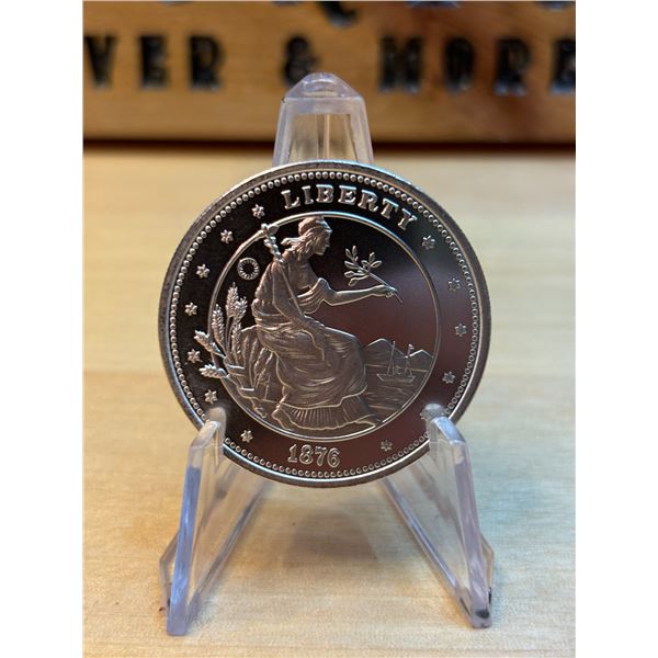 Lot 16-1) 1 oz Samoa Liberty 1876 Silver coin