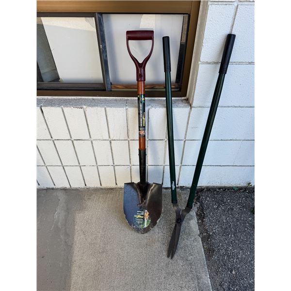 Yard works clippers and shovel