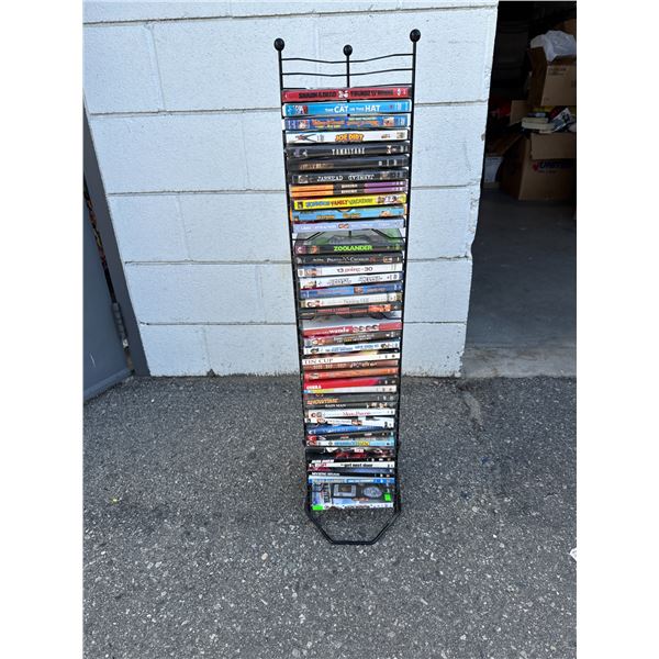 DVDs in stand