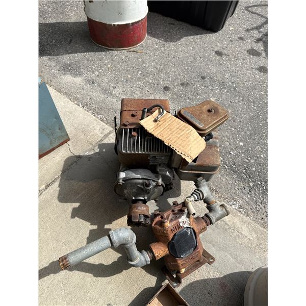 5 hp Briggs with speed reduce flex coupled to pump