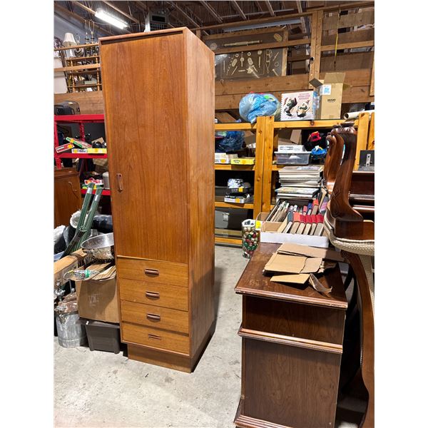 Teak cabinet bottom drawer needs fixing measures 20" x 18" x 78" tall