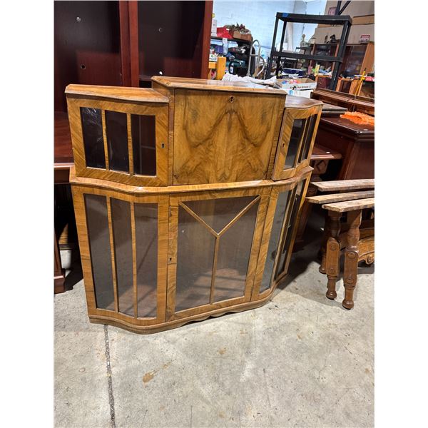 Antique China cabinet one glass has crack