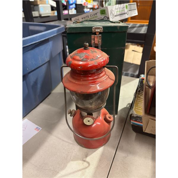 Coleman lantern  and tin case