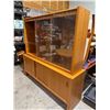 Image 2 : China cabinet two piece measure 71 inches long 18 1/2 inches deep and 69 and three-quarter
