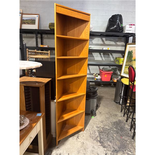 Teak corner shelf 76 inches tall