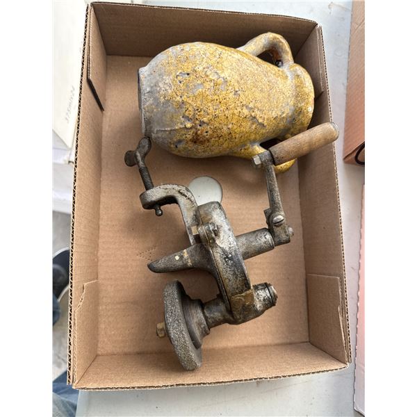 Grinder, and antique pottery