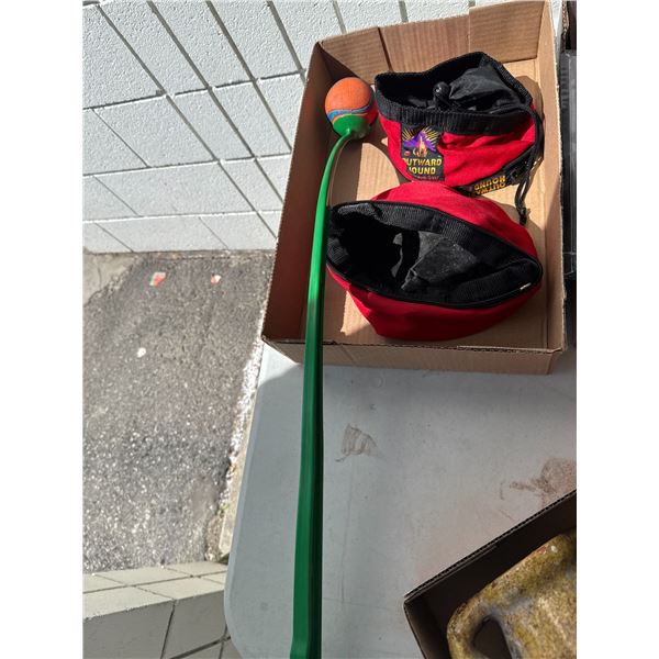 Dog ball thrower, and outward hound bags