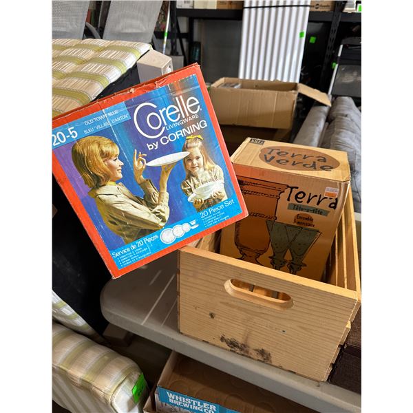 vintage boxes empty and wood crate