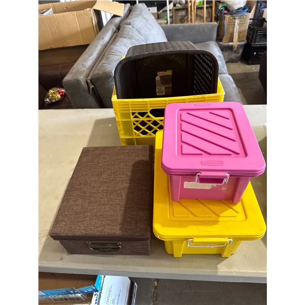 storage boxes and crate