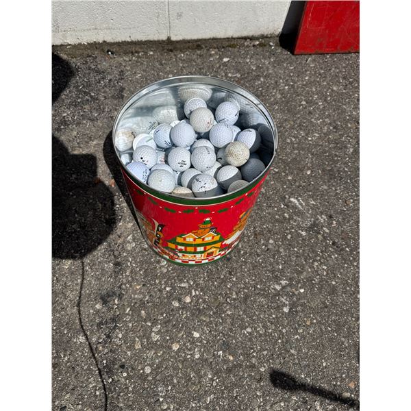 Bin of golf balls