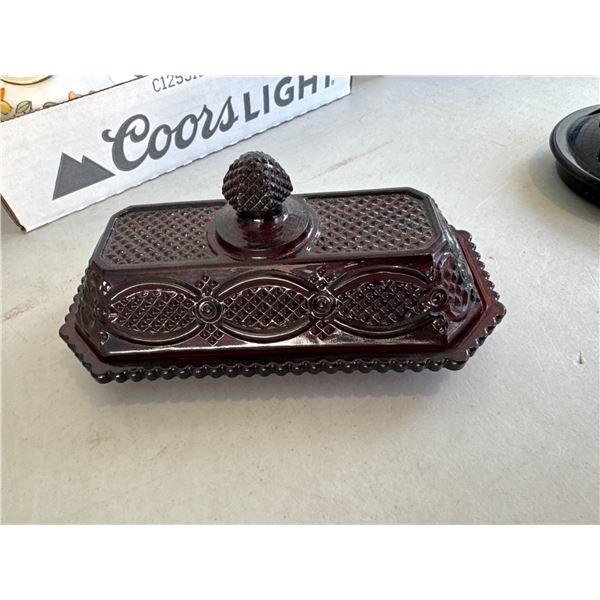 Cape cod Ruby butter dish