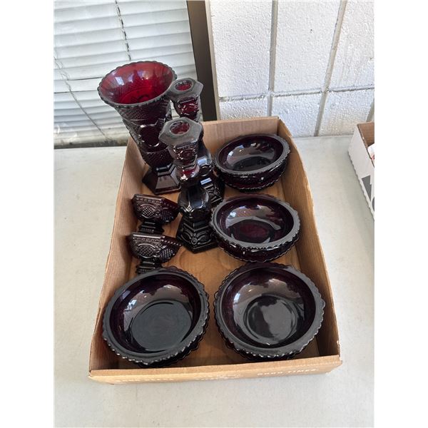 Ruby glass collectibles