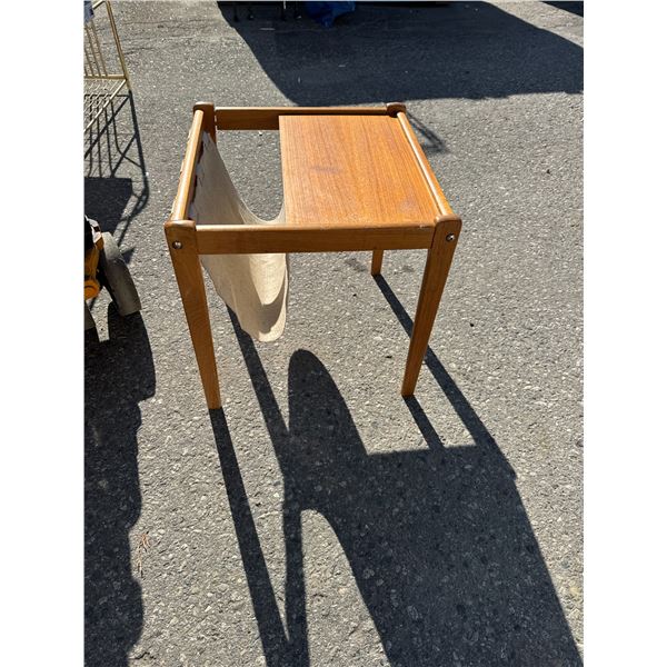Teak magazine side table