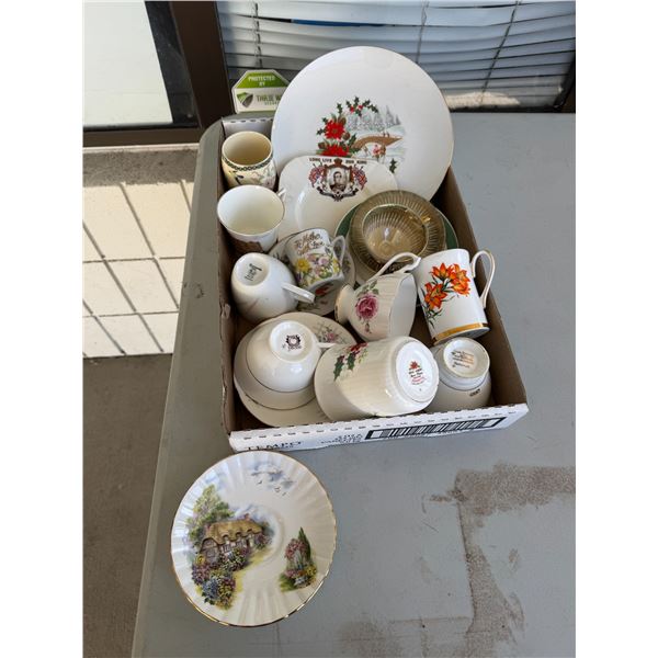 Collectible dishes and cups and saucers